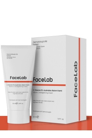 كريم رعاية الجلد من خلال MNZ- التنوير والحالة المتساوية مع 5٪ فيتامين C 50 ml FL027 - FaceLab