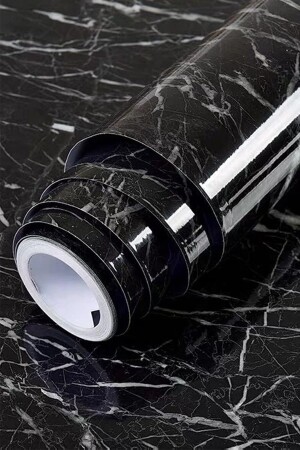 MNZ-التمسك الرخام المرنة أشكال ورقة سوداء 5 مترات غطاء المكتب المكتب المطبخ ورق الحمام - Carnival Land