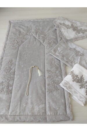 MNZ- الفرنسية ورقصة السلمونة صلاة السجادة مجموعة 5 قطعة حزمة الدولارة مجموعة العروس - Lamazihome