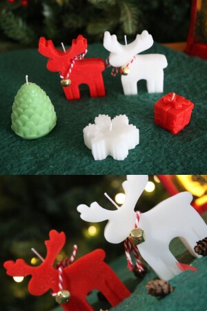 أزياء السنة الجديدة من MNZ، حزمة هدية من الصنوبر الغزال، شمعة ريحة من قشرة الثلج، شمعة تزيينية السنة الجديدة مجموعة من 5 pi - pixiperi