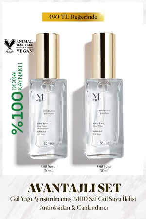 إصدار محدود من MNZ ماء وردة نقية 50 ملي لتر مجموعة من 2 MB. HD-GS052 - MİSBAHÇE