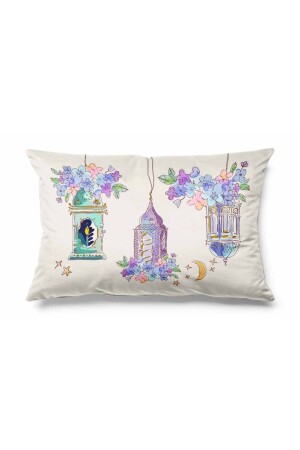 قمر رمضان مستطيل من طراز MNZ مضاعف الجانب المطبوعة السويد رمي وسادة غطاء رمضان كريم 50 × 30 - Pilloveland