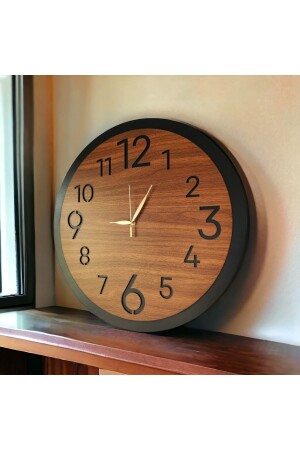 أثاث الجوز من الخشب من نوع MNZ لون عادي رقم الهدية ساعة جدار صامتة 50 سم - Aa Shop
