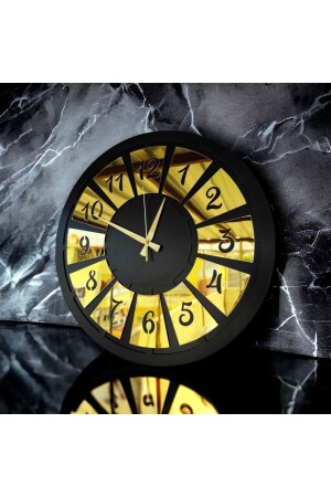 ملون من الـ MNZ الأسود الذهب رقم الهدية الديكور الخشبية مختلفة النمط هدية المنزل ساعة الجدار 50 سم aasaathalat - AA Shop