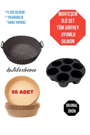 حاوية الخبز بالسيليكون MNZ متوافقة مع جميع المفرريات المفرريات بالسيليكون كعكة الخشب 50 ميكروسيكات مجموعة ورق مقاومة للده - kalitexhome