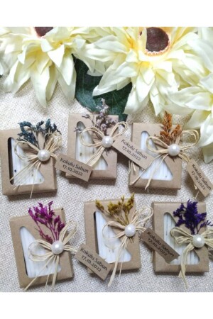 (MNZ) - صابون الزهور الطبيعي هدية حلاوة الزفاف (50 كمبيوتر) MuratSüsPembeGüllüSabun100 - Murat Süs