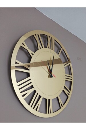 ساعة جدارية مزخرفة من الذهب الحديثة من نوع MNZ 50 سم ساعة جدارية مزخرفة من الذهب صفراء Tdesign38113 - Tuba Design