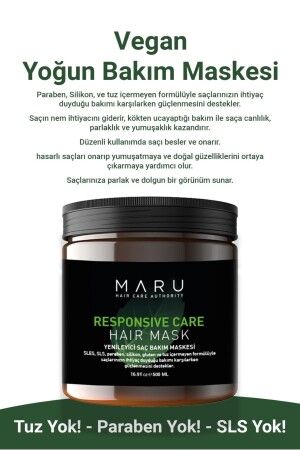 غياب الملح من MNZ، غياب البارابين، قناع كيراتين إعادة التوليد لرعاية الشعر 500 مل - Maru