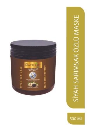 قناع الشعر خالية من الملح من MNZ 500 مل قناع رعاية الشعر مع مستخلص الثوم الأسود الطبيعي لجميع أنواع الشعر - Naturix