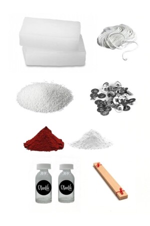 مجموعة صنع الشموع من طراز MNZ - مجموعة الشموع الناشئة - 500 غرام من البارافين العطري - جوهر - صبغة - خيط - شرائح - خيط - Otantik