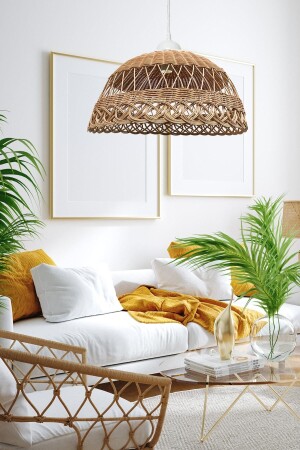 MNZ-راتان، بانبوب، ويكر مصباح العجلة الوقود 50x30 سم تورا2e21ytr12 - Belkıs Rattan