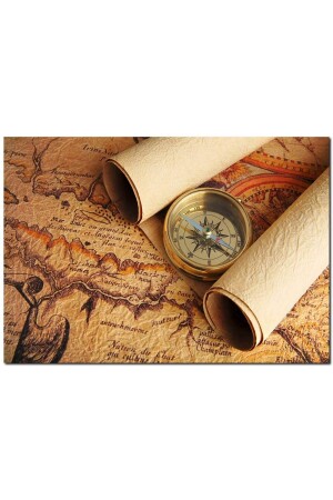 طاولة من الخشب من طراز MNZ الخريطة القديمة والقوس التدريجي (50x70 سم) - Cakatablo