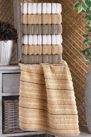 من الذهب من MNZ 50x90 سم حزمة من 6 من المواد المضادة للبكتيريا من اليد والوجهه من القطن - Binnur Home