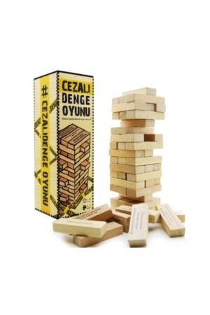 لعبة ميزان العقوبات من MNZ 51 كتلة مع صندوق خشبي والعقوبات المطبوعة على كتلة CMP-CLVR-CC-CD1 - Camp Clover