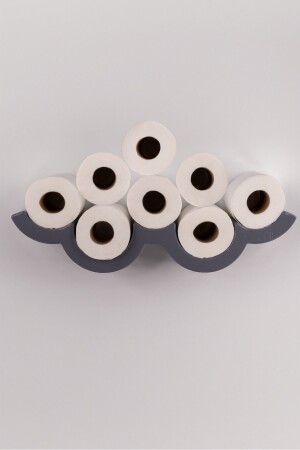 MNZ-طائرة رول رمادية متعددة ورق الحمام حامل رف، القائمة 54153 - Genel Markalar