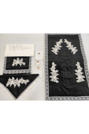 MNZ- الفرنسية غايبر خليط صلاة السجادة المجموعة الحزمة المجموعة الأسود 551092 - Eylül