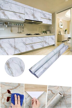 الماربور المقاوم للماء من MNZ مصممة بنمط 5mt X 60cm المطبخ المكتب المكتب المخبأ ورق غطاء الغطس اللصق الورق الغط - Soillium