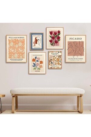 MNZ-طبيعي الخشب إطار 6 قطع طلاء مجموعة ستة 002 - Homepack