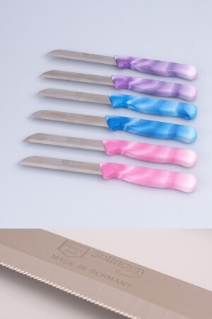 MNZ-فاكهة و خضروات سكين مقبض 6 قطع الرخام 3 ألوان - Solingen