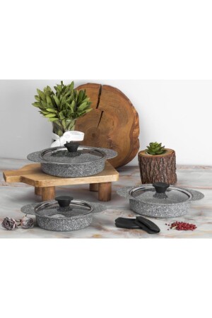 MNZ-غرانيت زائد 6 قطعة خضراء سليكون المقبضة علبة 3182 PRA-1323951-2509 - Taç