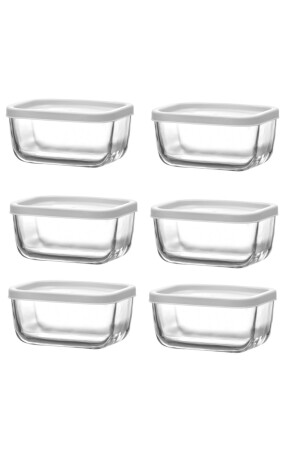 مجموعة خزنة (MNZ) - حاوية تخزين زجاجية وجبة الإفطار مجموعة 6 قطع - مجموعة تخزين 405 سي سي بي بي ليوكوب235-3 - Lav