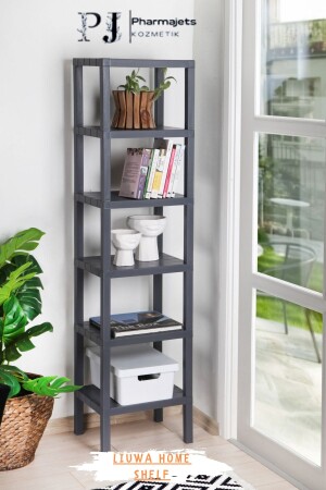 مرفق MNZ 6 طوابق منظمة وحدة رف رمادية، رف الكتب، حمام، رف المطبخ. رف الأحذية، منظمة 6OMBGBYZ - LIUWA