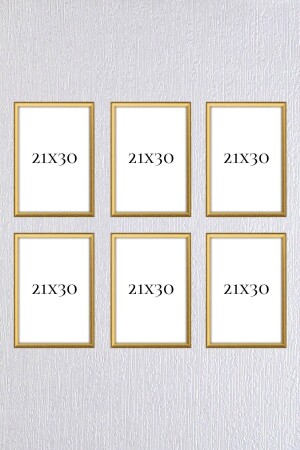 مجموعة من إطار من الذهب من MNZ 6 قطع (a4)21x30 - Araste Dekorasyon
