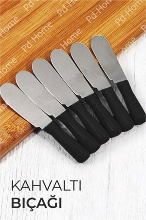 سكين الإفطار المخطط من المرمار من نوع MNZ 6 قطع من المقبضات البلاستيكية لون مختلط - Baroness