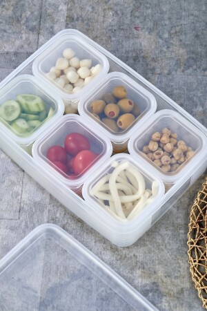 مجموعة الفطور الفراغية ذات الشرائط من MNZ مع 6 صناديق مربعة ومقاعد مقسمة CARAT8847 - Carat Home