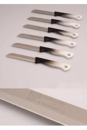 MNZ-فاكهة وخضروات سكين مقبض 6 قطع أسود أبيض COS-099 - Solingen
