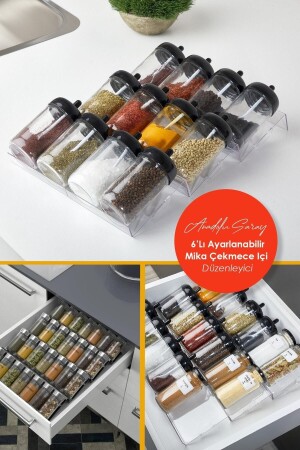 MNZ-متعدد الأغراض 6-جزء قابل للتعديل الدرج المزروعات رف منظمة - Edessanet