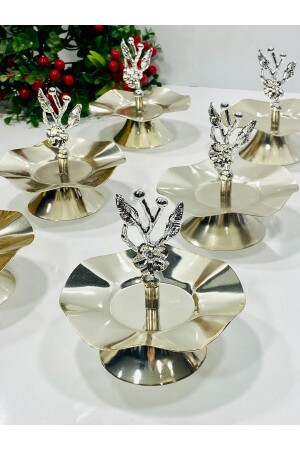 (MNZ- اليابانية الورد الفضي 6 قطع كأس تركي لذيذ، خدمة، حلوى، جانب القهوة) - JINDARLIFE