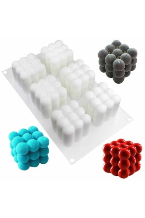 MNZ-محترف 6 قطع فقاعة الشموع قالب صابون رائحة الطوب الصخرة قالب سليكون قالب واحد كعكة المففن قالب JSC2873 - SİLİKOLOVE