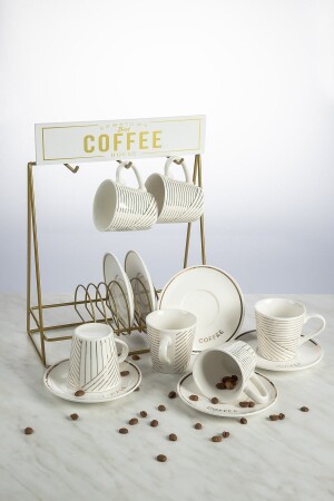 كوب قهوة من النحاس من MNZ مع مقعد - 6 قطع KFS-01 - Benante