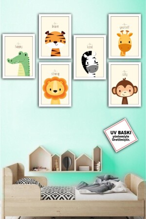 غرفة الأطفال من طراز MNZ - طلاء 6 قطع طلاء الأطفال الطلاء الجدار طلاء الزخرف طلاء نماذج - Lankas