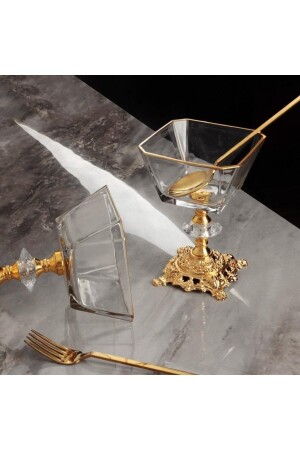 MNZ-لافا الزجاج الفاخرة الذهبية القميص 6 قطع من المغنوليا الآيس كريم حامل MGNL6 - daisyglass