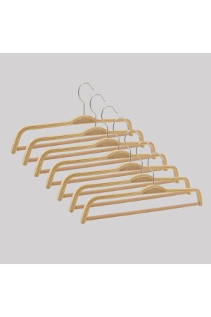 مُعلقة من الجوارب MNZ مع شريط خشب لون طبيعي 6 قطع - Nyn