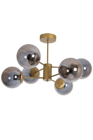 التصميم الفاخر الحديث من نوع MNZ القديمة الملونة القضية الزجاج المدخن غرفة المعيشة - المطبخ - غرفة النوم 6 قطع شمعة OSC6225 - Fer Avize