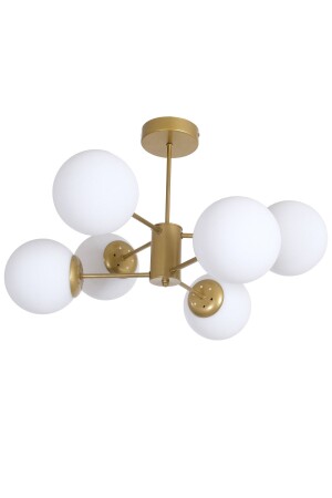 التصميم الفاخر الحديث من نوع MNZ القديم الملونة القضية الزجاج الأبيض غرفة المعيشة المطبخ غرفة النوم 6 قطع شمعة OSC6225 - Fer Avize