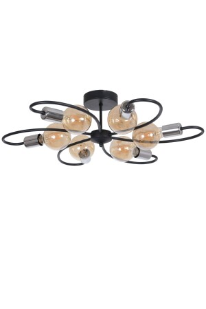 MNZ-مارس الرياضة الحديثة السقف الأسود مع التفاصيل الكرومية الشمعة 6 قطع (دون كتيبه) TYC7J20V2N1692197385 - Fer Avize