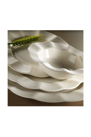 كأس من الحساء من ميلين البيضاء من MNZ لـ 6 أشخاص (بدون شبكة) y624962 - Kütahya Porselen