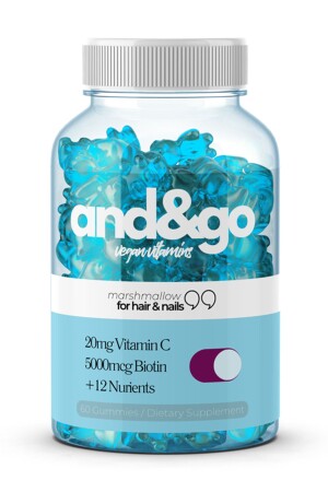 MNZ-للشعر والأظافر - فيتامين بيوتين للشعر والأظافر 60 قطعة سمك فجين - And Go