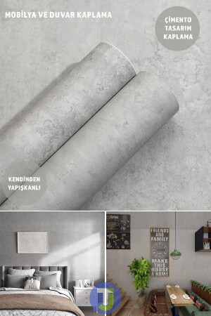 MNZ-ملفات الذاتية الأسمنت تبدو المطبخ حمام الجدار الخزانة الطاولة تغطية 60cmX100cm - Technojet