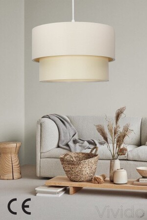 مصباح معلق كيك MNZ - مصباح مصباح مصباح كريم فينلين لوكسيف-611 - Vivido Abajur