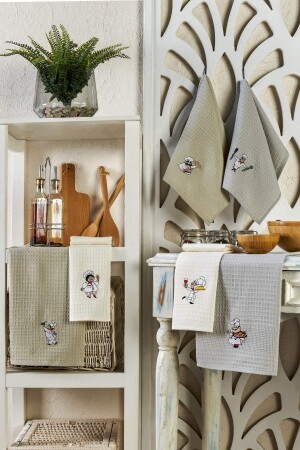 MNZ-المطبخ منشفة-اليد جفاف الملابس مجموعة من 6-30x50cm-الوهفلي نمط MTFKSEF00 - ELY PARKER