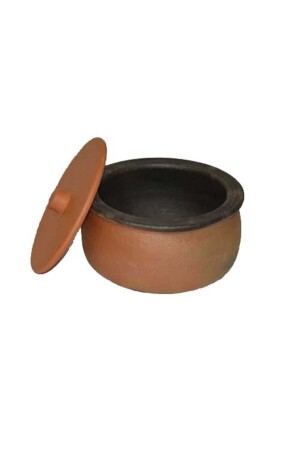 كاسيرول من طين من MNZ متوسط الحجم 6-8 أشخاص كاسيرول مع غطاء كهدية TYC00468100491 - HerşeyTopraktan