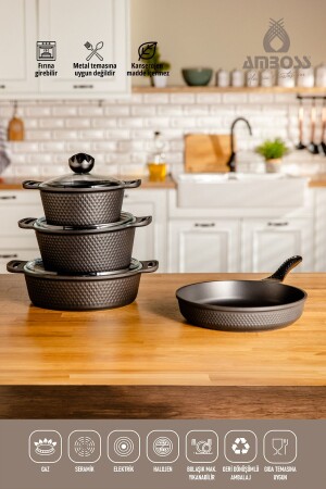 MNZ-كوارتز 7 قطعة طحن مجموعة سوداء 8699297000522 10010610 - Amboss