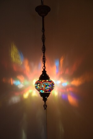 مصباح موسيقى MNZ، مصباح معلق واحد، مصباح السقف ملونة، إضاءة حقيقية، مصباح مصباح نموذج 7 NO2MOSAİKTECHINCIRAS - karlıkturistik