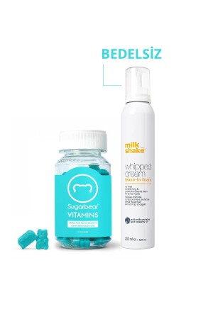 MNZ- شكر شعر الدب الفيتامين 74 كبسولات + شرب الحليب كريم مكسور 200 مل - Sugarbear