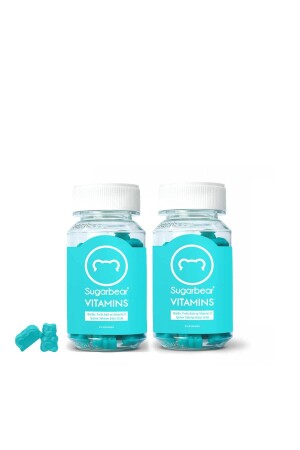 MNZ- سكر شعر الدب الفيتامين 74 كبسولات مزدوجة الصفقة حزمة - Sugarbear